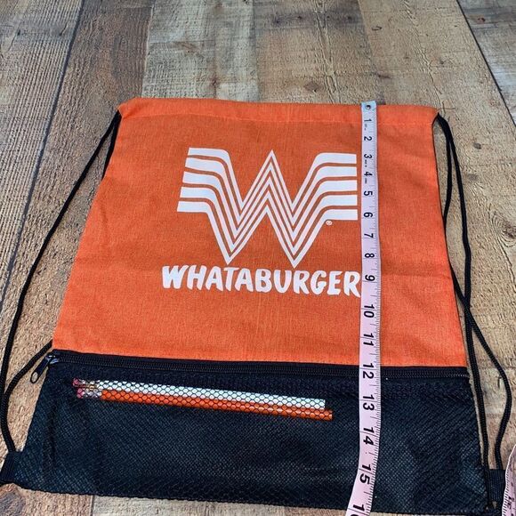 Drawstring Whataburger backpack with pencils - Picture 3 of 5